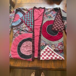 Handmade Reversible Patchwork Quilt Blanket Cardigan Jacket